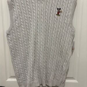 Disney Gray V-Neck Sweater with Mickey Mouse